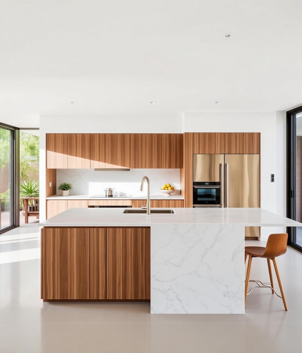 Marble & Oak Kitchen